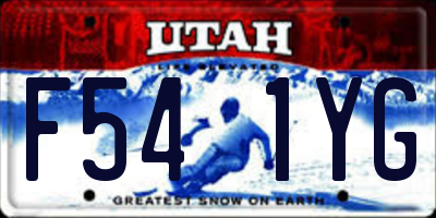 UT license plate F541YG
