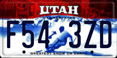 UT license plate F543ZD
