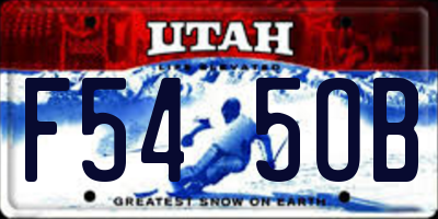 UT license plate F545OB