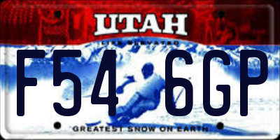 UT license plate F546GP