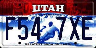 UT license plate F547XE