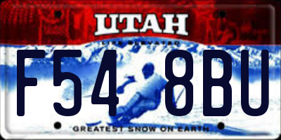 UT license plate F548BU