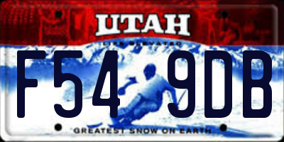UT license plate F549DB