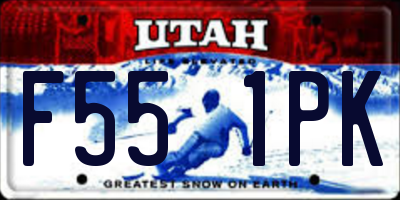 UT license plate F551PK