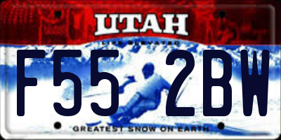 UT license plate F552BW