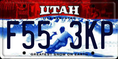 UT license plate F553KP