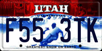 UT license plate F553TK