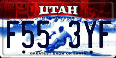 UT license plate F553YF
