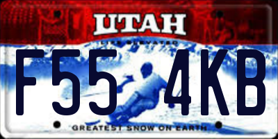 UT license plate F554KB