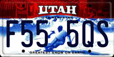 UT license plate F555QS