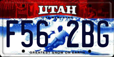 UT license plate F562BG