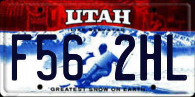 UT license plate F562HL