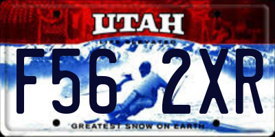 UT license plate F562XR