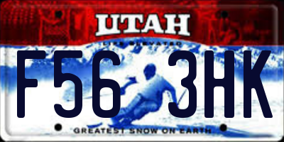 UT license plate F563HK