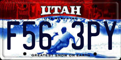 UT license plate F563PY