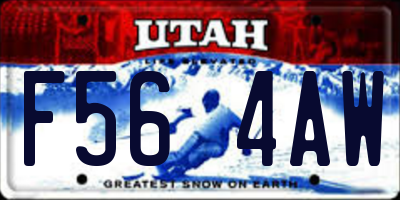 UT license plate F564AW