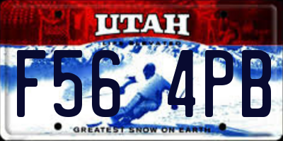 UT license plate F564PB