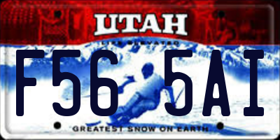 UT license plate F565AI