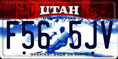 UT license plate F565JV