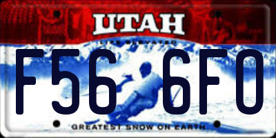 UT license plate F566FO