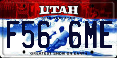 UT license plate F566ME