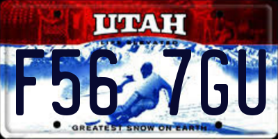 UT license plate F567GU