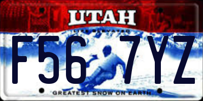 UT license plate F567YZ