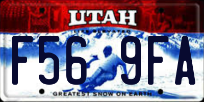 UT license plate F569FA