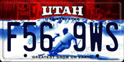 UT license plate F569WS
