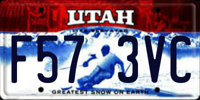 UT license plate F573VC