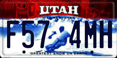 UT license plate F574MH