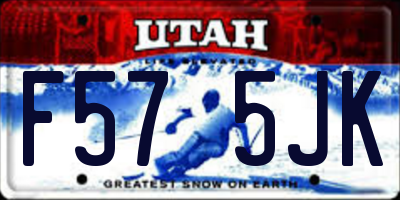 UT license plate F575JK