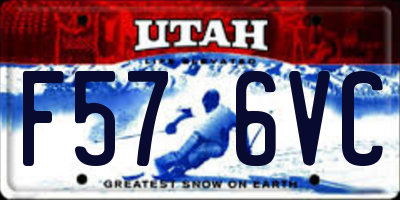 UT license plate F576VC