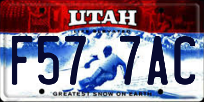 UT license plate F577AC