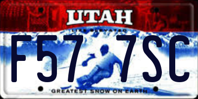 UT license plate F577SC