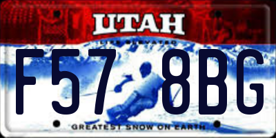 UT license plate F578BG