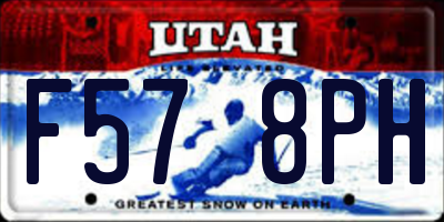 UT license plate F578PH
