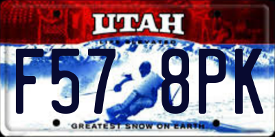 UT license plate F578PK
