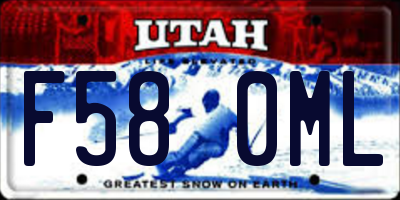 UT license plate F580ML