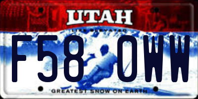 UT license plate F580WW