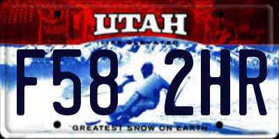UT license plate F582HR