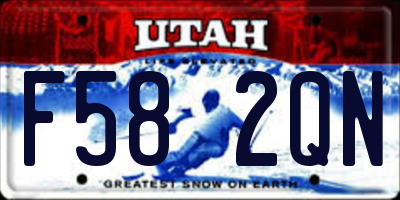 UT license plate F582QN