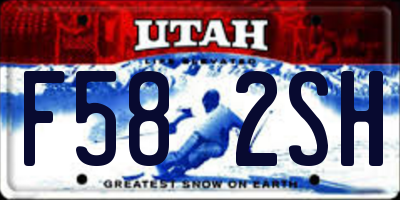 UT license plate F582SH