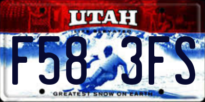 UT license plate F583FS