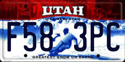 UT license plate F583PC