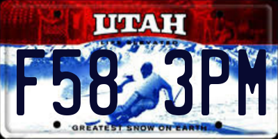 UT license plate F583PM