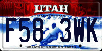 UT license plate F583WK