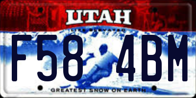 UT license plate F584BM