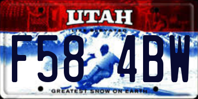 UT license plate F584BW