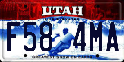 UT license plate F584MA